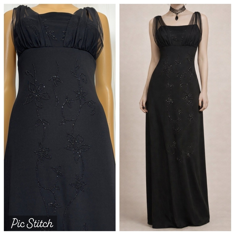 Vintage y2k Prom Dress Maxi Gown Dark Fairy Goth Whimsigoth Formal Vamp size 6